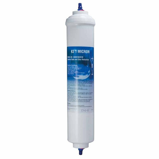K3 Microfilter 1 Micron Carbon Block Inline Water Filter - 1/4'' Push Fit (1 um)