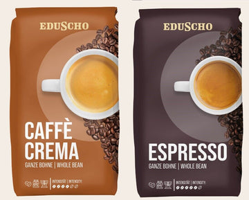 Grains de café torréfiés EDUSCHO Crema et Espresso 1 kg chacun par Tchibo - Suivi