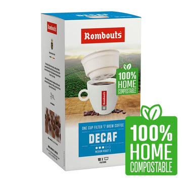 Rombouts Decaffeinated One Cup Filters Ground Coffee 10x7g 4 pack