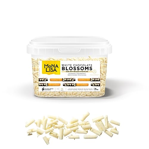 Mona Lisa Blossoms by Callebaut (White Chocolate Curls, 1kg Tub)