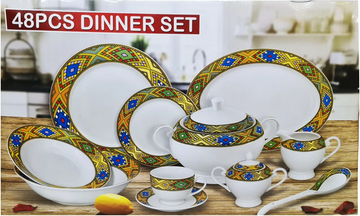 48 Piece Dinner Set Ediyat Pattern Design እዲያት ዲዛይን
