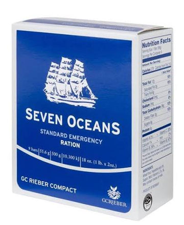 Seven Oceans Emergency Food Ration Biscuits 500g 9 Bars, 2500 kcal Long life