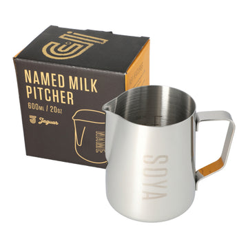 JAGUAR NAMED MILK FOAMING JUG WITH ETCHED VOLLUME MEASURES