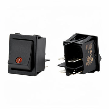 BLACK ROCKER SWITCH WITH LED 16AMP