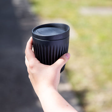 HUSKEE CUP & LID CHARCOAL -  RETAIL PACKAGING 6OZ/18CL - SOLD IN SINGLES