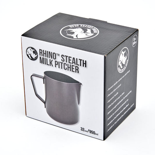 RHINO STEALTH MILK PITCHER 1000ML - BLACK