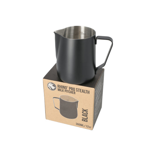RHINO PRO STEALTH MILK PITCHER 350ML - BLACK
