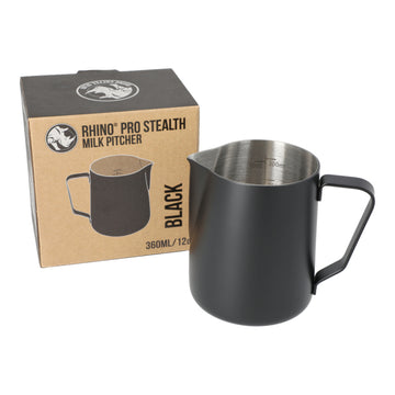RHINO PRO STEALTH MILK PITCHER 350ML - BLACK