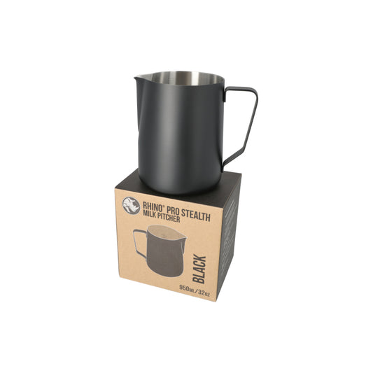 RHINO PRO STEALTH MILK PITCHER 1000ML - BLACK
