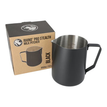 RHINO PRO STEALTH MILK PITCHER 1000ML - BLACK