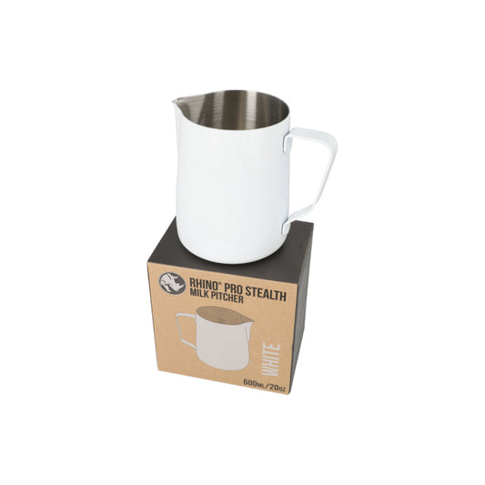 RHINO PRO STEALTH MILK PITCHER 600ML - WHITE