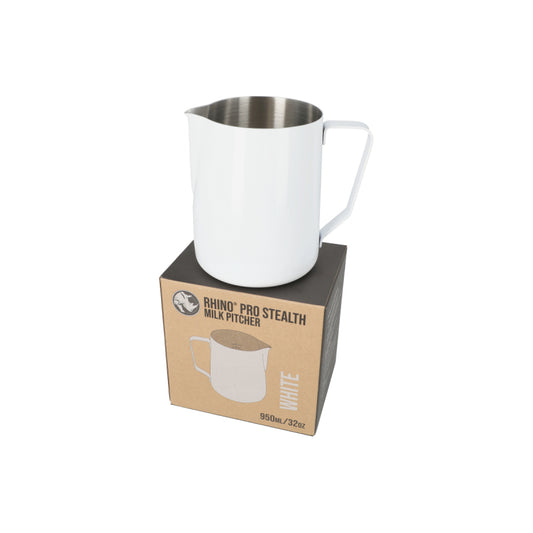 RHINO PRO STEALTH MILK PITCHER 1000ML - WHITE