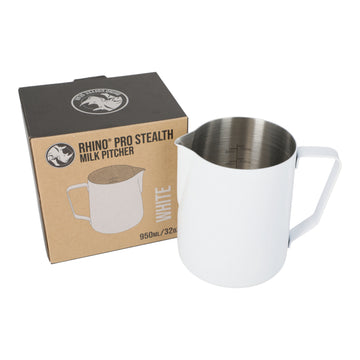 RHINO PRO STEALTH MILK PITCHER 1000ML - WHITE
