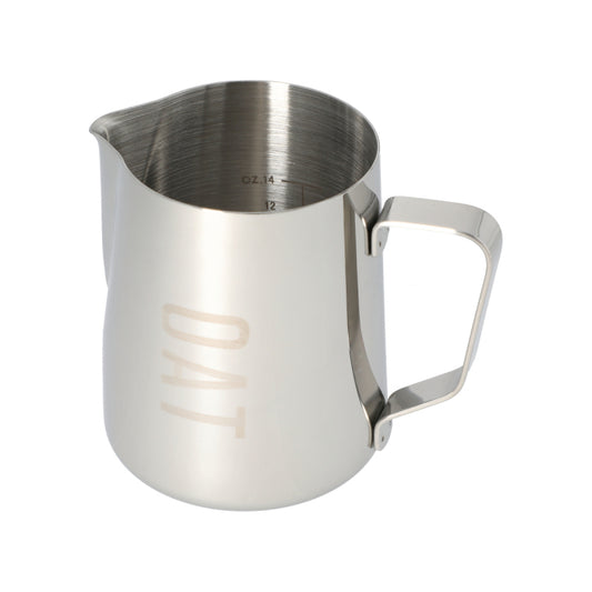 JAGUAR NAMED MILK FOAMING JUG WITH ETCHED VOLUME MEASURES - 0.6 LITRE 'OAT'