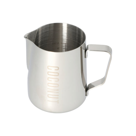 JAGUAR NAMED MILK FOAMING JUG WITH ETCHED VOLUME MEASURES - 0.6 LITRE 'COCONUT'