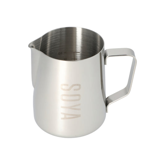 JAGUAR NAMED MILK FOAMING JUG WITH ETCHED VOLUME MEASURES - 0.6 LITRE 'SOYA'