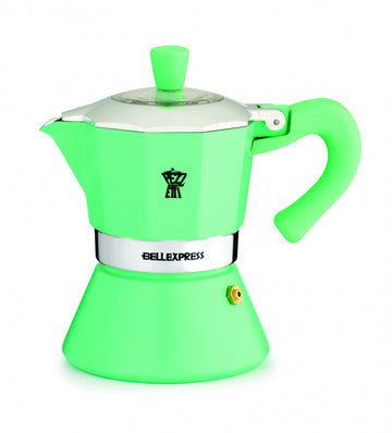 PEZZETTI BELLEXPRESS ALUMINIUM MOKA POT - 3 CUP TURQUOISE ELEGANCE