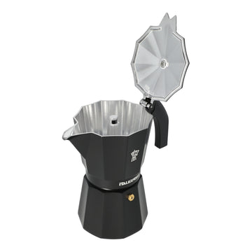 PEZZETTI ITALEXPRESS ALUMINIUM MOKA POT - 6 CUP COAL BLACK