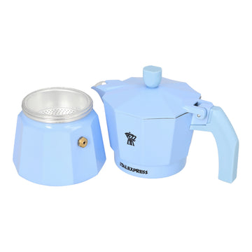 PEZZETTI ITALEXPRESS ALUMINIUM MOKA POT - 3 CUP PASTEL LIGHT BLUE