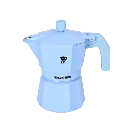 PEZZETTI ITALEXPRESS ALUMINIUM MOKA POT - 3 CUP PASTEL LIGHT BLUE