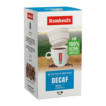 Rombouts Decaffeinated One Cup Filters Ground Coffee 4 packs of 10 one cup coffee filters