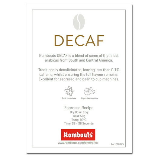 Rombouts Decaf Original Blend roasted coffee beans 1kg