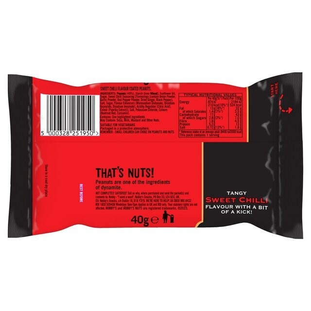 Nobby's Nuts Sweet Chilli flavour Coated Peanuts 20x40g