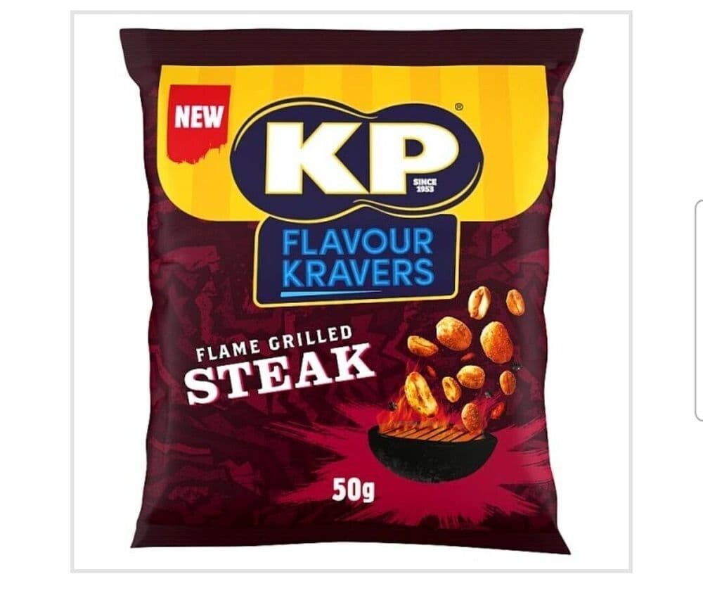 KP Flavour Kravers Flame Grilled Steak Peanuts 21x50g