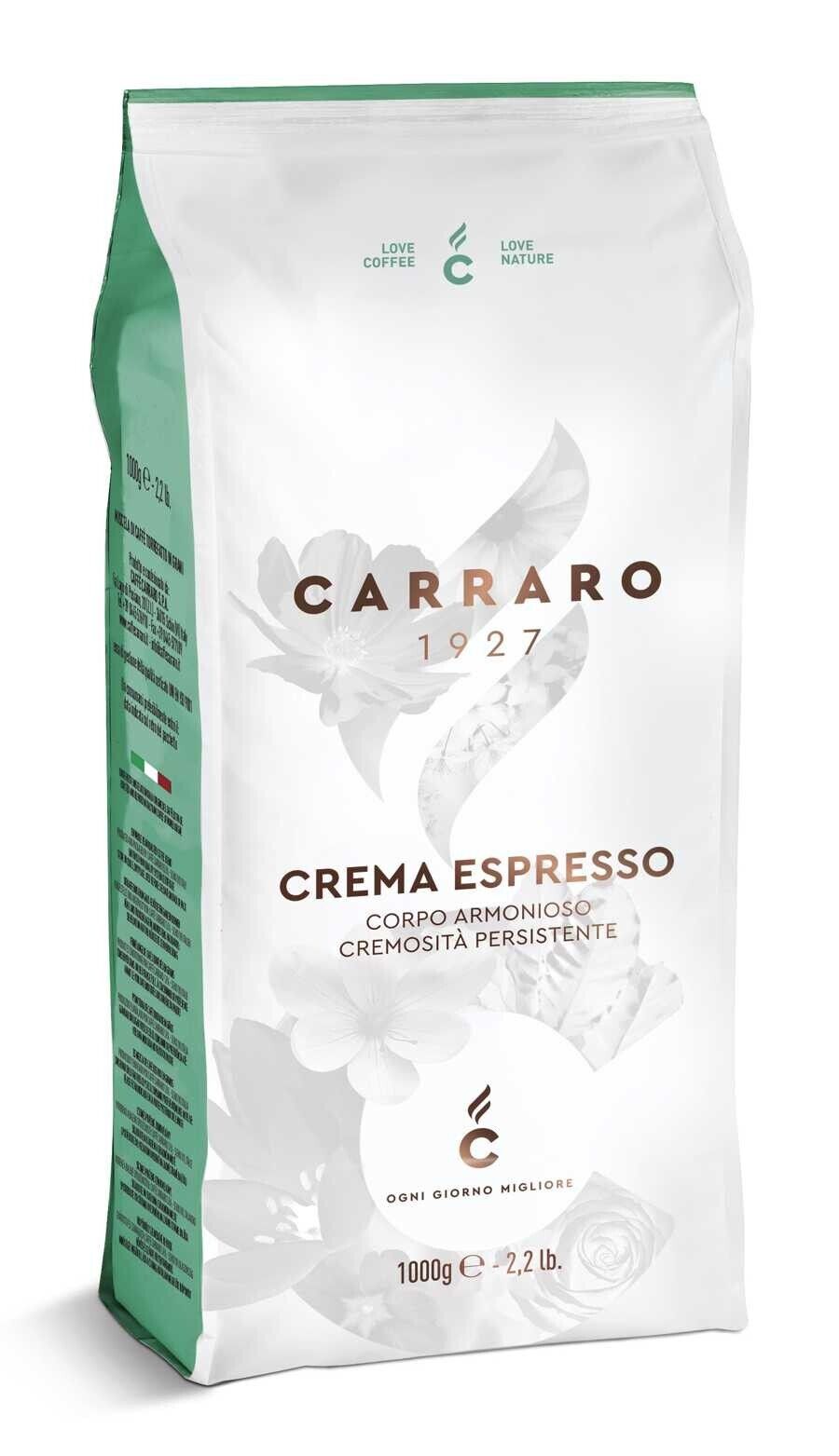 Carraro 1927 Crema Espresso Italian whole Coffee Beans 1kg