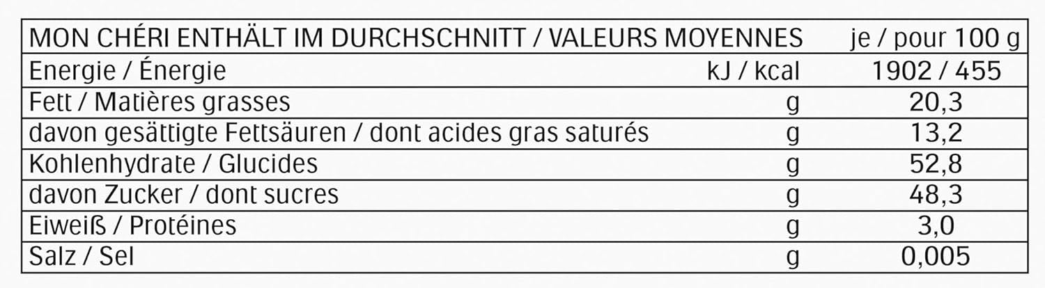 Mon Cheri 15 Riegel mit 5 einzeln verpackten Pralinen 52g 15er Pack