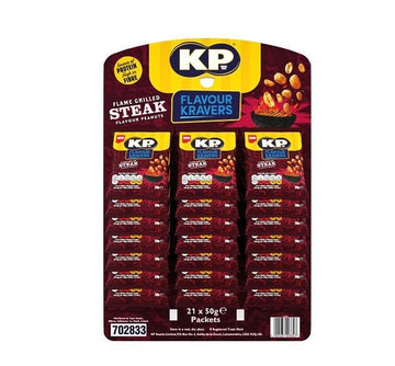 KP Flavour Kravers Flame Grilled Steak Peanuts 21x50g
