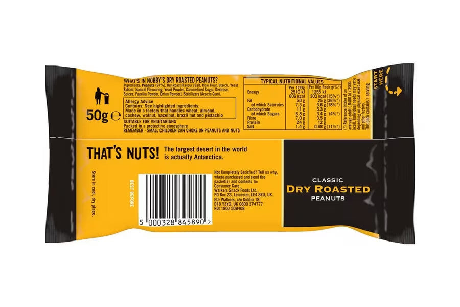 Nobby's Nuts Classic Dry Roasted Peanuts 24 x 50g