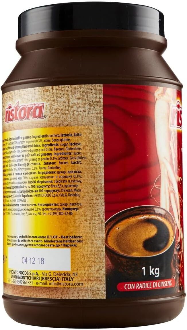 Ristora Instant Coffee with Ginseng Flavor 1 gluten free coffee Drink 1kg